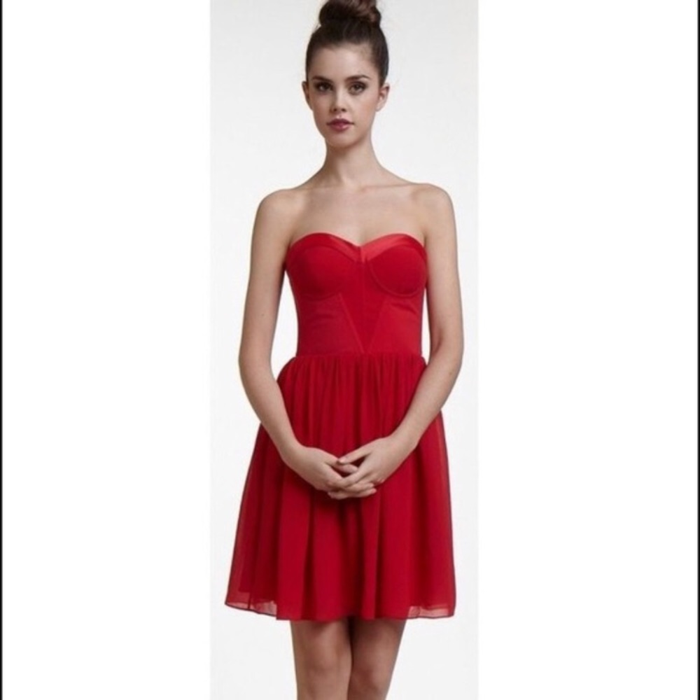 Erin Fetherston red strapless corset dress
